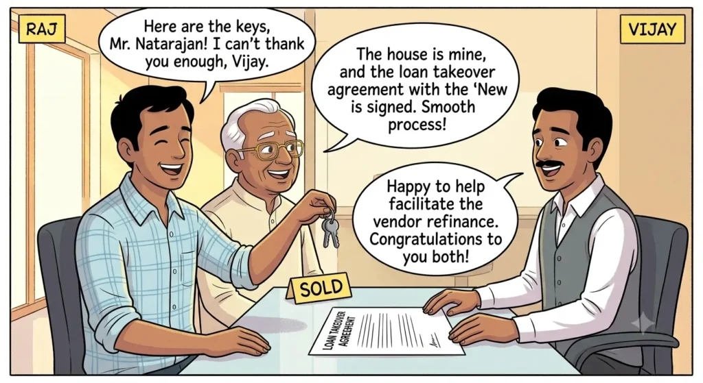 conversation between raj and natarajan for vendor refinance home loan